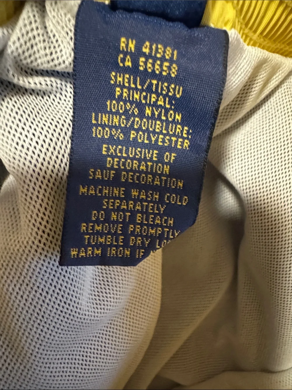 Polo by Ralph Lauren Navy Blue Swim Trunks with Yellow Pony Men L